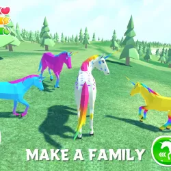 Unicorn Simulator Family Free 2－Wild Horse Game