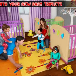 New Mother Baby Triplets Family Simulator