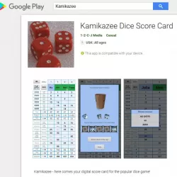 Kamikazee Dice Score Card